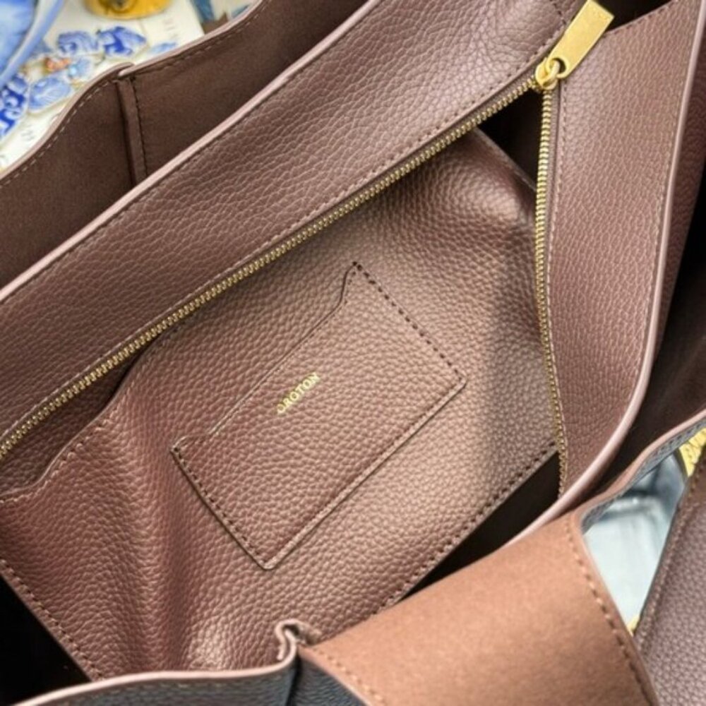 🆕 OROTON 🧿 NWOT Emilia Tote Bag, Bear Brown Leather - Picture 12 of 15